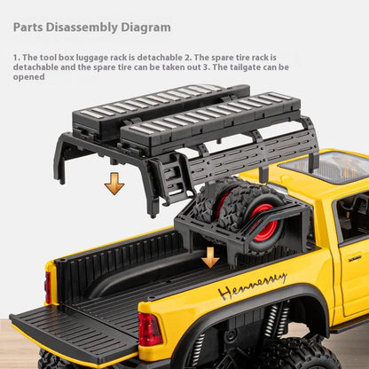 Large Size 1:24 Mammoth 6X6 Off-road Pickup Truck Children's Toy Car