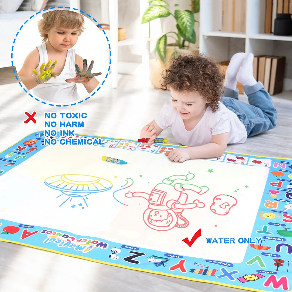 100x80CM Magic Water Drawing Mat with Reusable Magic Pens,