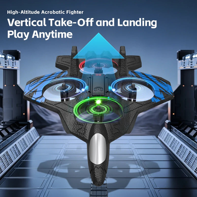 Q3 RC Fighter Plane Drone EPP Anti-Collision Foam Remote Control Aircraft With LED Lights