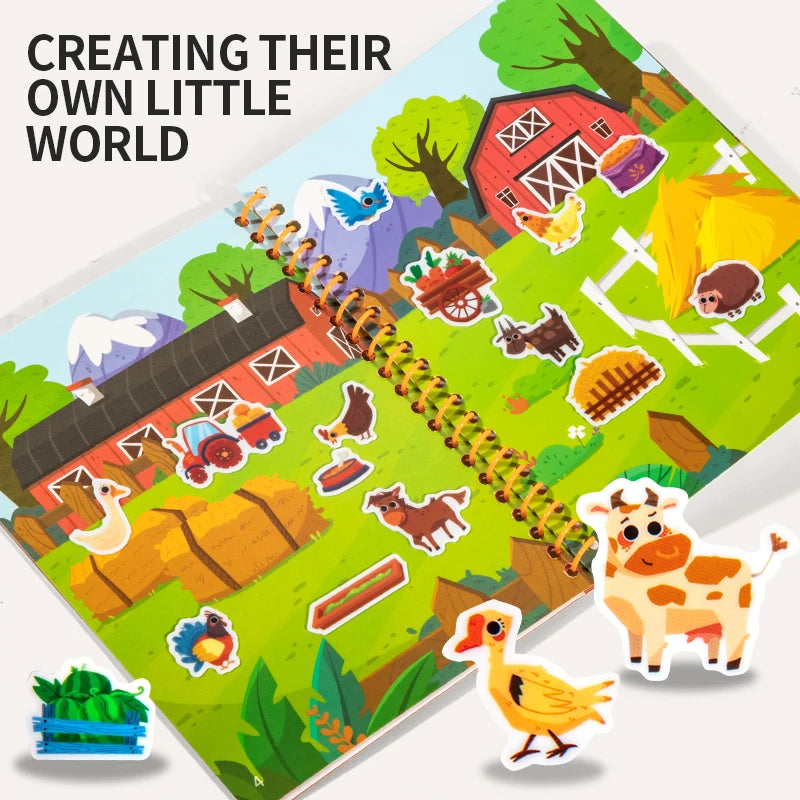 Children Reusable Jelly Sticker Book Creative Multi-Theme Cartoon Stickers