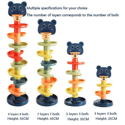 2-7 Layes Track Rolling Ball Pile Tower Early Educational Toy