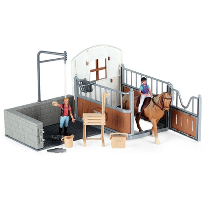 DIY Horse Race Model Horseman Farm Animal Figurines