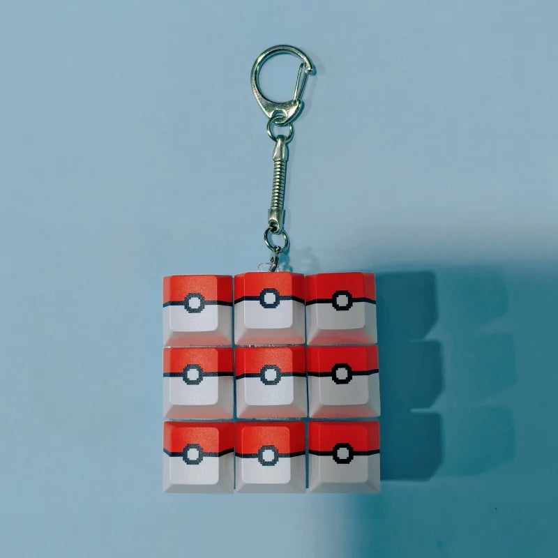 Pokeball Light Up Keyboard Key Keychain Stress Relief