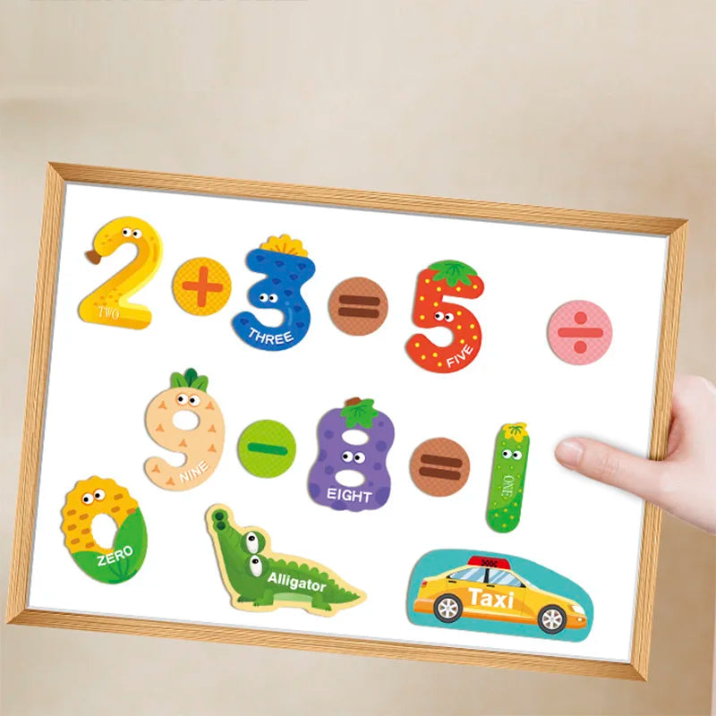 Magnetic Cognitive Matching Puzzle Letters Numbers Animal Vehicle