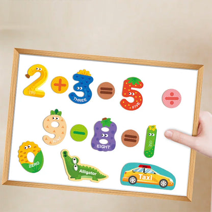 Magnetic Cognitive Matching Puzzle Letters Numbers Animal Vehicle