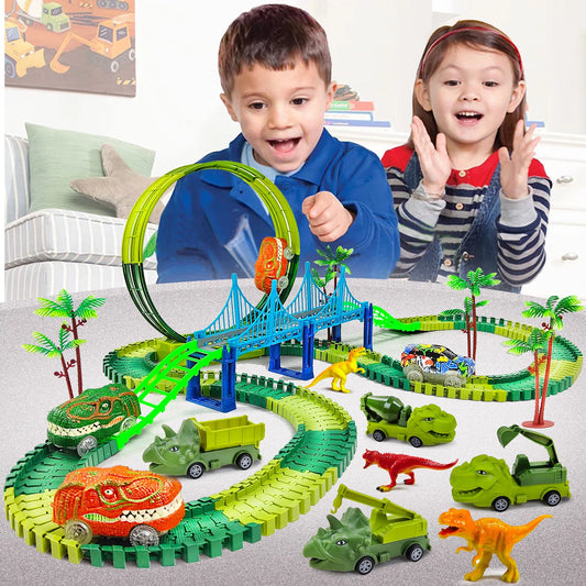 Children Electric Magic Climbing Dinosaur Track Toy Engineering Car Kids Track