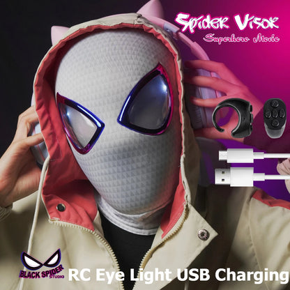 In Stock Miles Spider-Man 1:1 Scale Electronic Mask With Moving Glowing Eyes