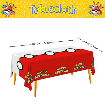 1/10Pcs Pokemon Tablecloth Birthday Decoration Disposable Tablecloth
