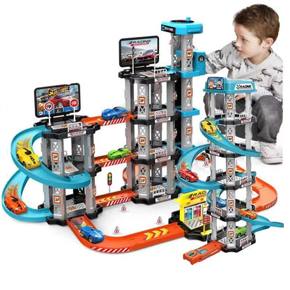 Car Racing Track Ramp Toy Children Garage Catapult Track Game