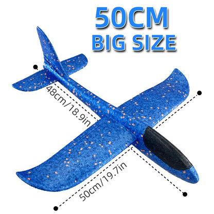 33/50CM Big Foam Plane Glider Hand Throw Airplane Light Inertial Bubble Planes