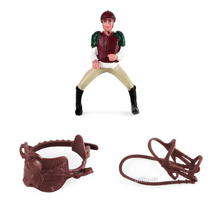 DIY Horse Race Model Horseman Farm Animal Figurines