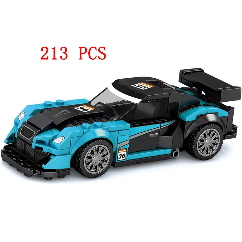 City Speed Racing MOC Car Sports Building Blocks Bricks Classic