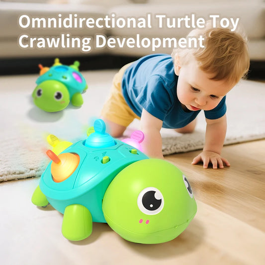 Baby Crawling Toy with Sound and Light Turtle, Baby Learning