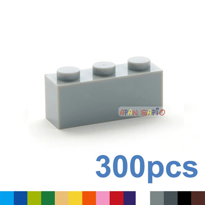 300pcs Building Blocks Toys High 1x3 16Color Bricks Size