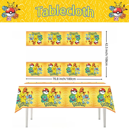 1/10Pcs Pokemon Tablecloth Birthday Decoration Disposable Tablecloth
