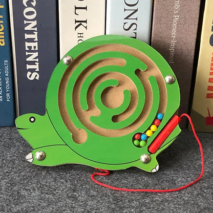 Children Magnetic Maze Toy Kids Wooden Puzzle Game Toy Kids Early Educational
