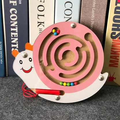 Children Magnetic Maze Toy Kids Wooden Puzzle Game Toy Kids Early Educational