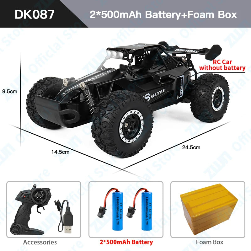 ZWN 1:16/1:20 2.4G Model RC Car With LED Light 2WD Off-road Remote Control