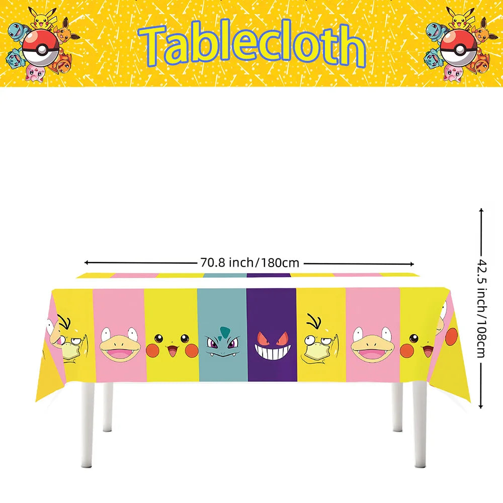1/10Pcs Pokemon Tablecloth Birthday Decoration Disposable Tablecloth