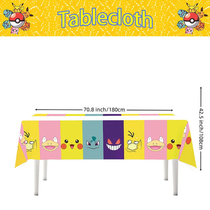 1/10Pcs Pokemon Tablecloth Birthday Decoration Disposable Tablecloth
