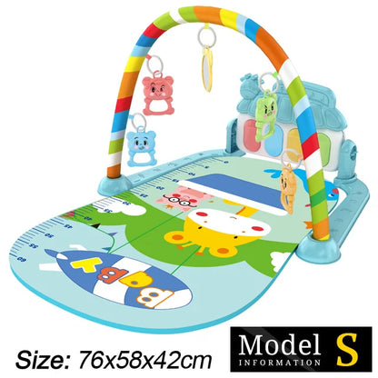Baby Fitness Stand Music Play Gym Activity Toys Newborn Piano Crawling Blanket Pedal