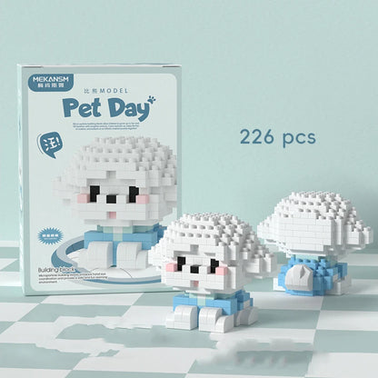 18 New Pet Cat And Dog Animal Dolls Children's Educational Building Block Toys