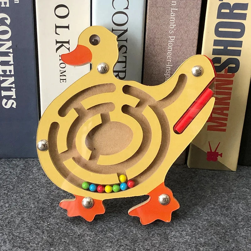 Children Magnetic Maze Toy Kids Wooden Puzzle Game Toy Kids Early Educational