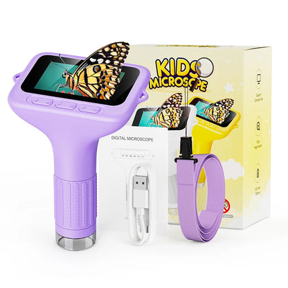 Microscope for Kids 3-Inch Eye-Protection LCD Screen Digital Microscope Scientific Educational Toys