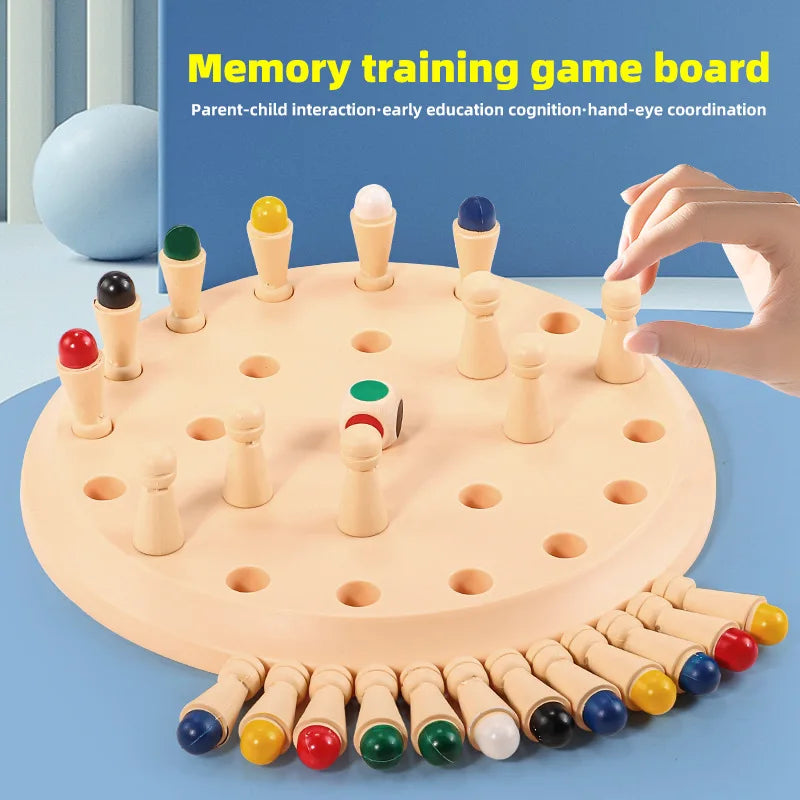 Memory Matching Puzzle Board Game with Dice & Sticks