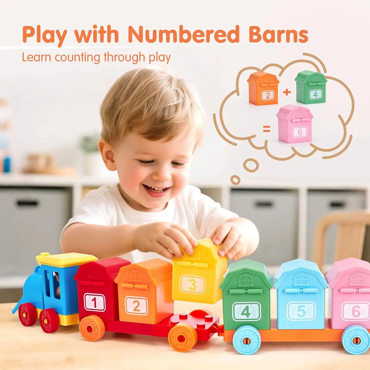 Montessori Train Toy Set Toddler Early Educational Learning Toys