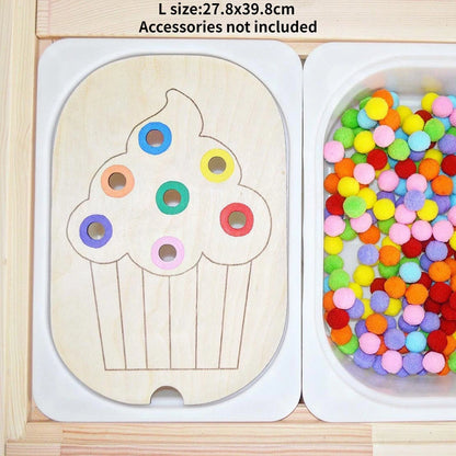 Children's Sensory Tray Table Game Wooden Tile
