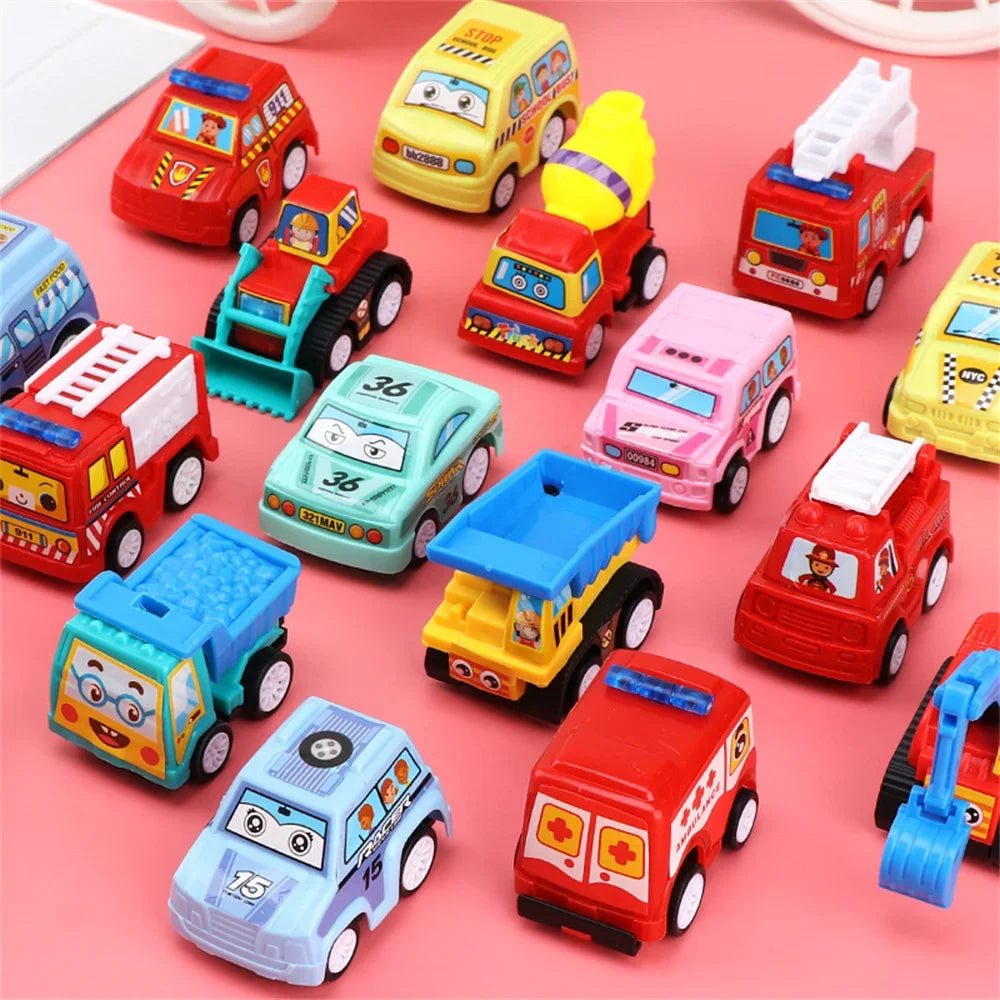 Mini Car Model Toy Pull Back Car Toys Engineering Vehicle Fire Truck