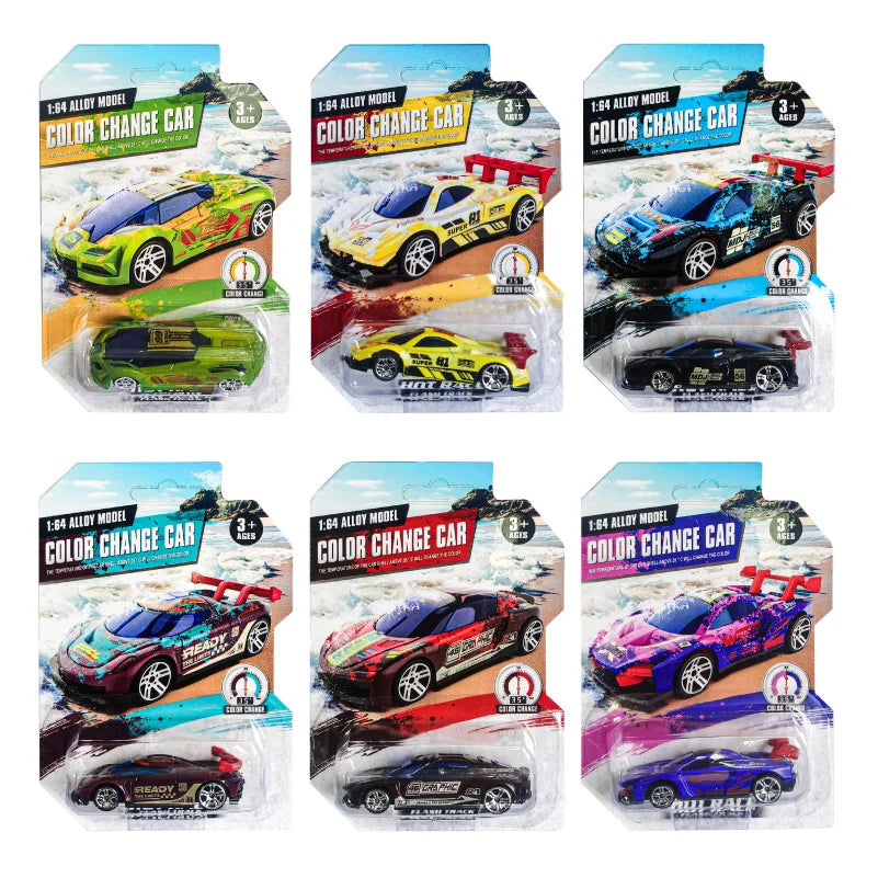 1:64 Color Change Alloy Car Toys for Kids Temperature Sensing Inertial Pull Back