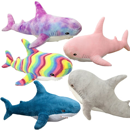 140cm Giant Cute Shark Plush Toy Soft Stuffed Speelgoed Animal Reading Pillow