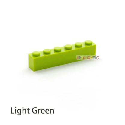 200pcs Building Blocks DIY thick 1x6 Dots 16Color Bricks Size