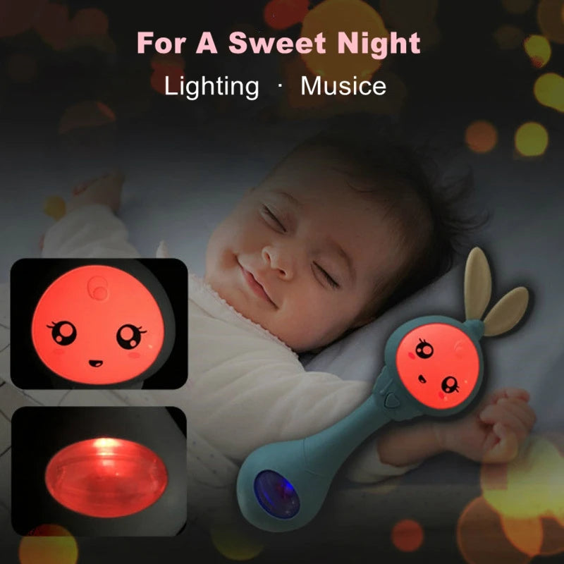 Music and Shine Rattle Toys Rabbit Intelligent Baby Rattles Smart Bunny