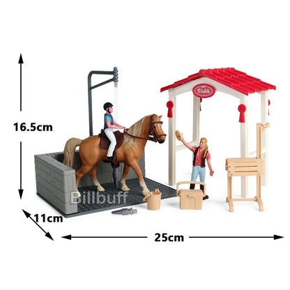 DIY Horse Race Model Horseman Farm Animal Figurines