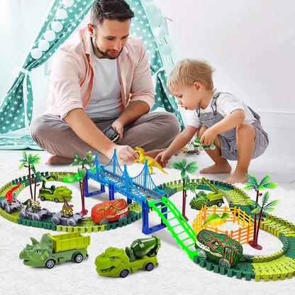 Children Electric Magic Climbing Dinosaur Track Toy Engineering Car Kids Track