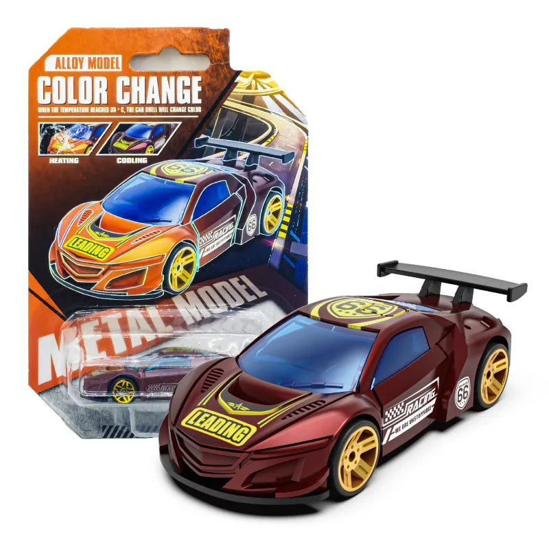 1:64 Color Change Alloy Car Toys for Kids Temperature Sensing Inertial Pull Back