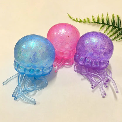 Glitter Octopus Squishy Glitter Jellyfish Squishy with Box Dumplings