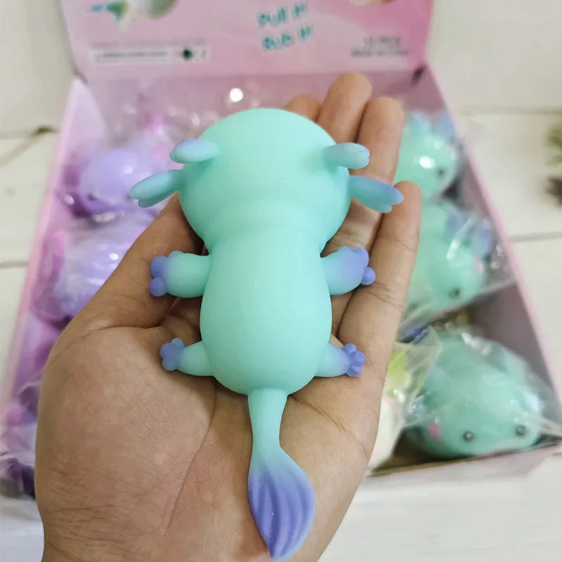 1/4pcs Axolotl Squeeze Ball Cute Fish Relax Cartoon Antistress Squishy