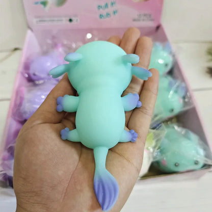 1/4pcs Axolotl Squeeze Ball Cute Fish Relax Cartoon Antistress Squishy