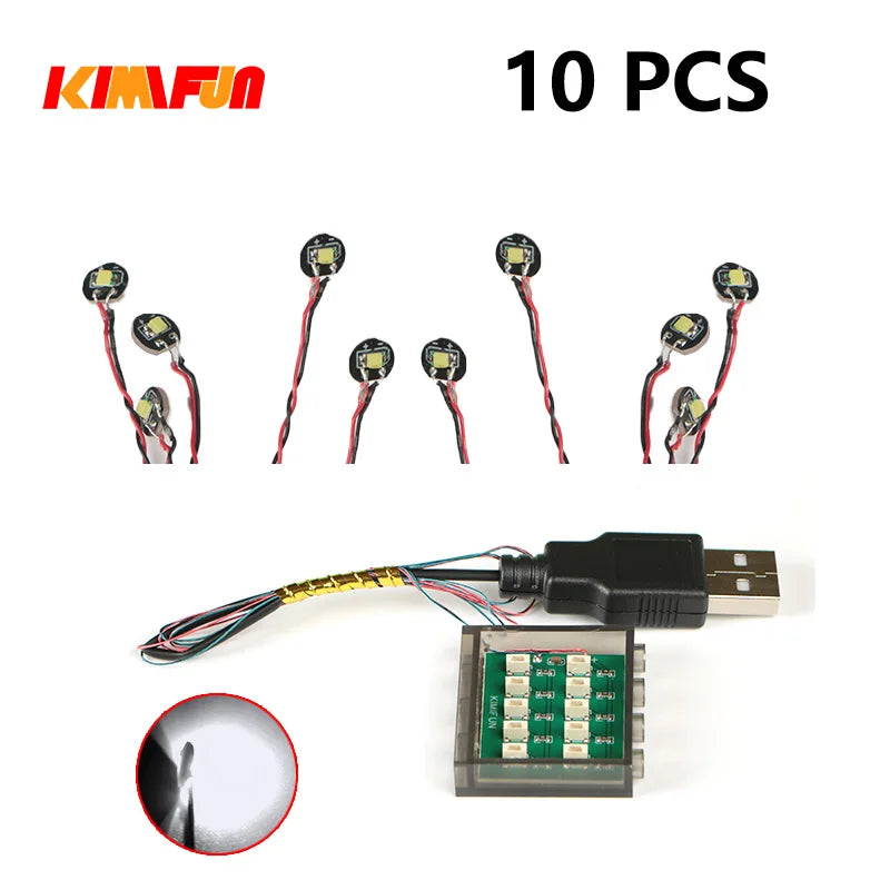 10PCS 0.8mm Pin RGB LED For LEGO Building Blocks