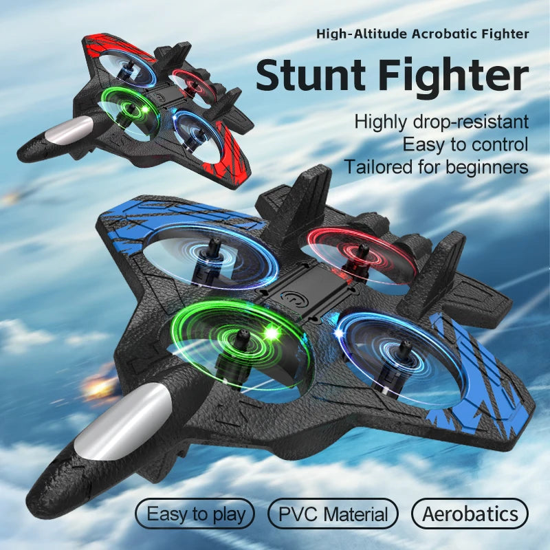 Q3 RC Fighter Plane Drone EPP Anti-Collision Foam Remote Control Aircraft With LED Lights