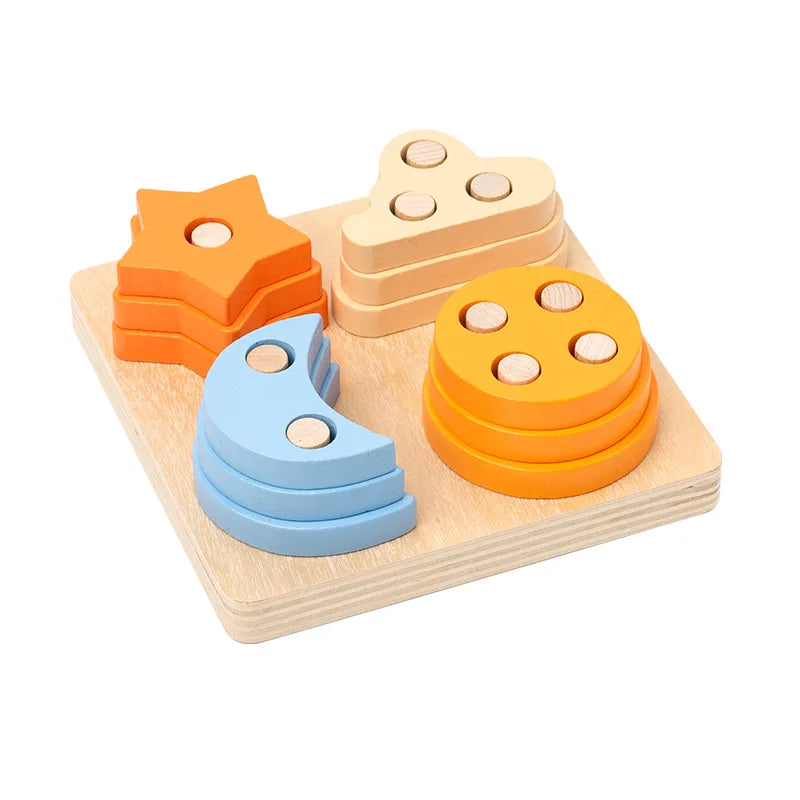 Montessori Toy Wooden Building Blocks Early Learning Educational Toys