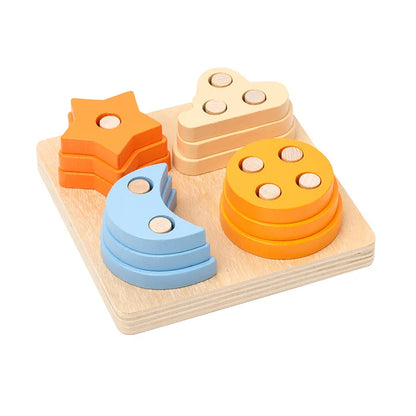 Montessori Toy Wooden Building Blocks Early Learning Educational Toys