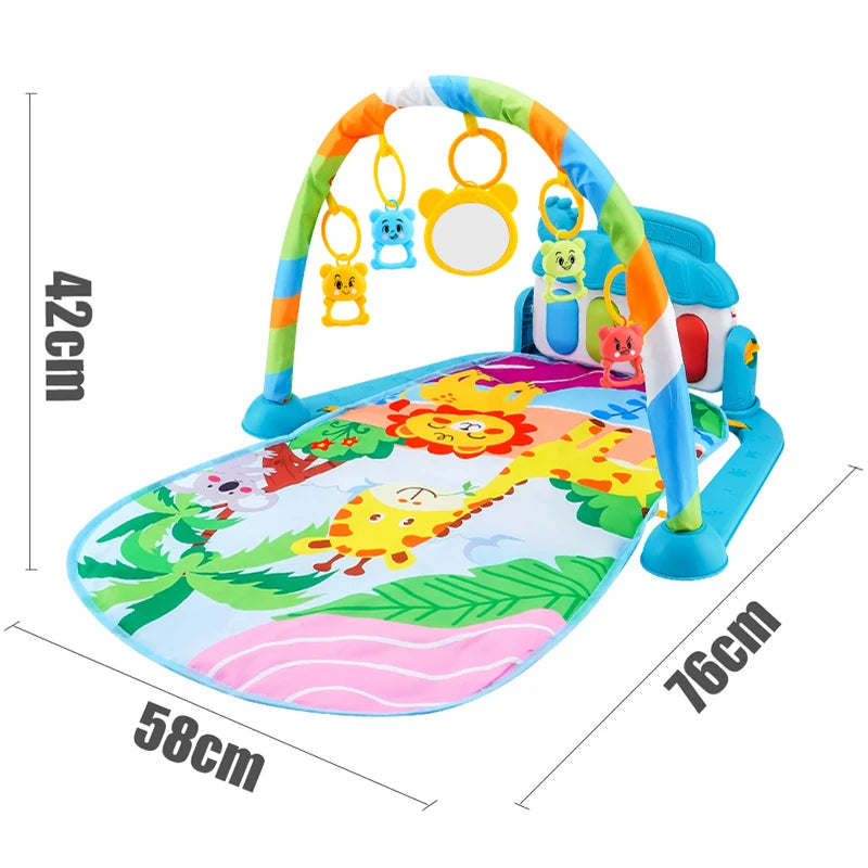 Baby Fitness Stand Music Play Gym Activity Toys Newborn Piano Crawling Blanket Pedal