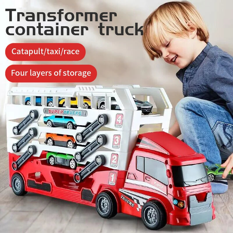 Pop-up Container-Style Truck Engineering Vehicle, Racing Toy,