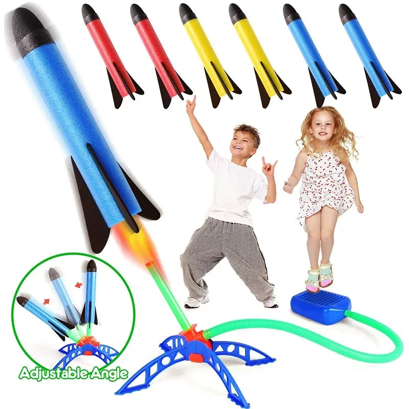 Children's Air Rocket Foot Pump Launcher Accessories Set