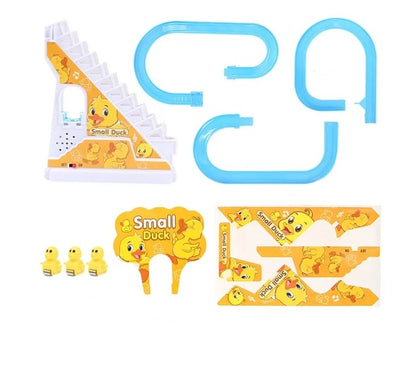 Children Toy Duck DIY Rail Racing Track Small Duck Climbing Stairs